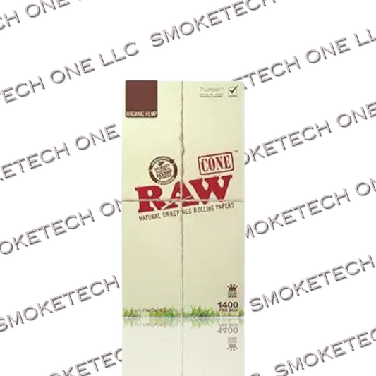 RAW Organic King Size Cones | Bulk Box | 1400 Cone/Pack