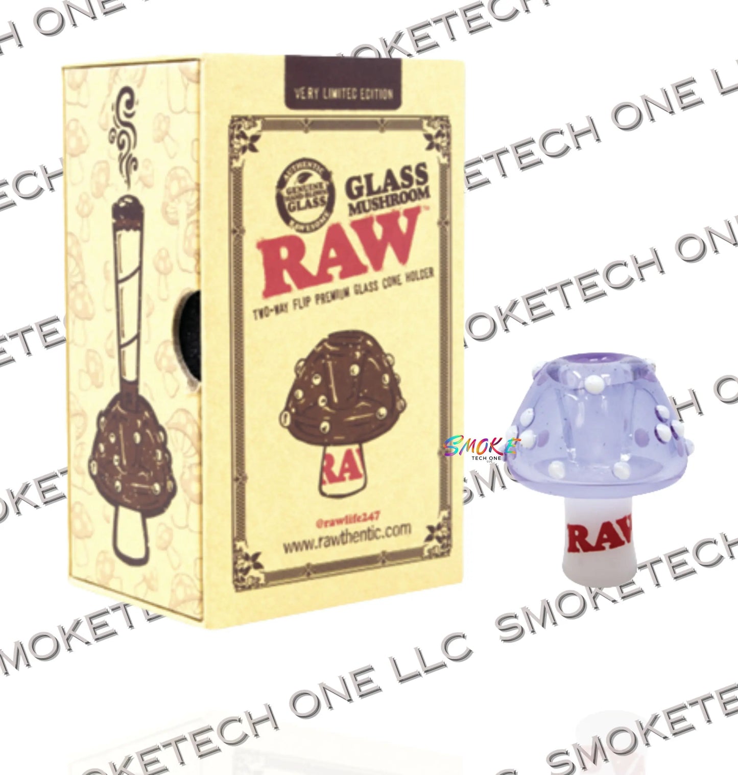 RAW Purple Glass Mushroom Cone Holder, with a sanded grip. 100 per case