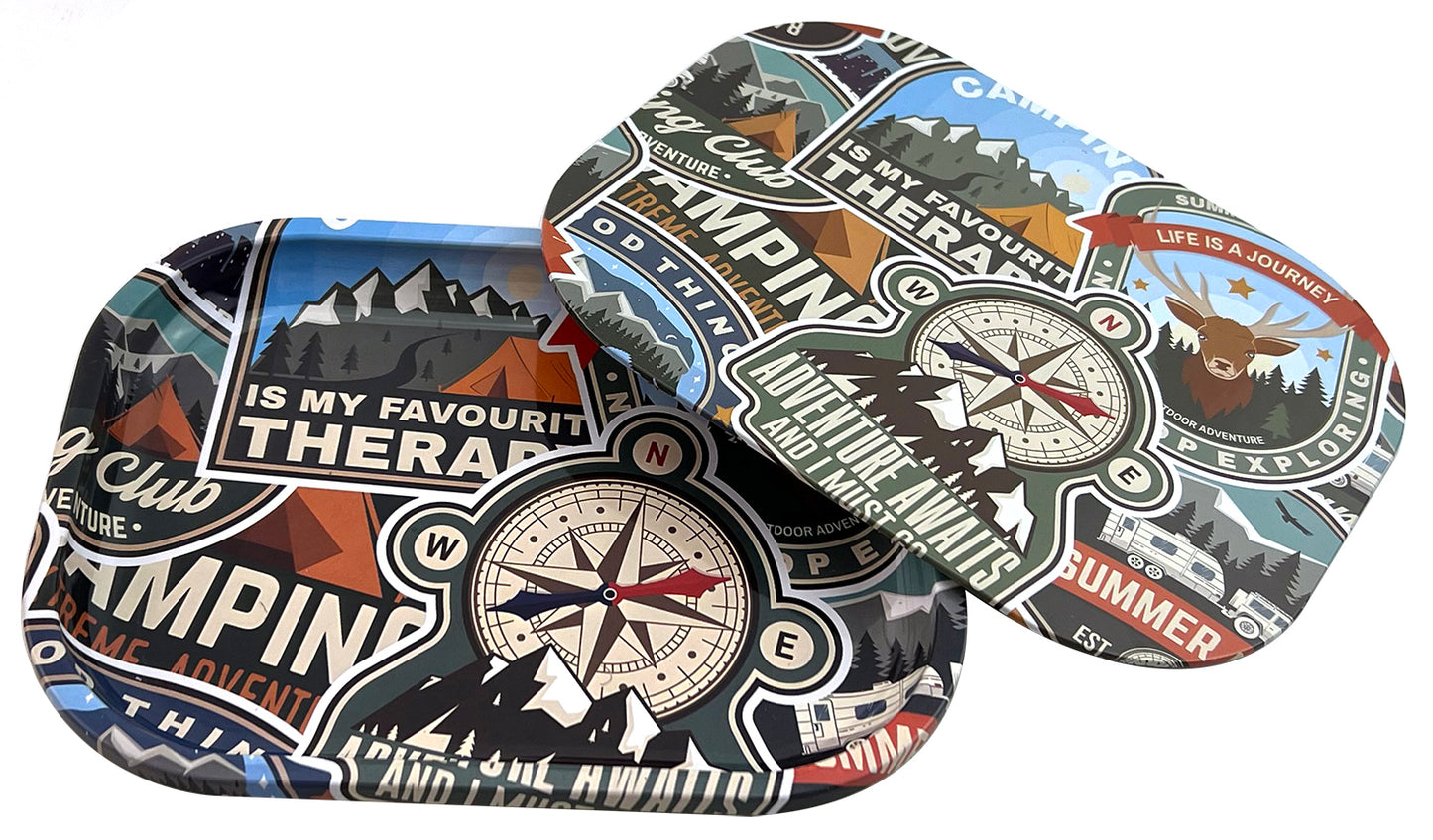 Hipster Adventure Compass Tinplate Rolling Tray AP011