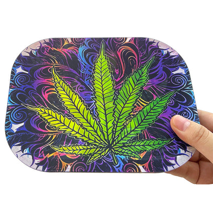 Hipster Psychedelic Leaf & Cartoon Stoner 3D Cover Rolling Tray AP027