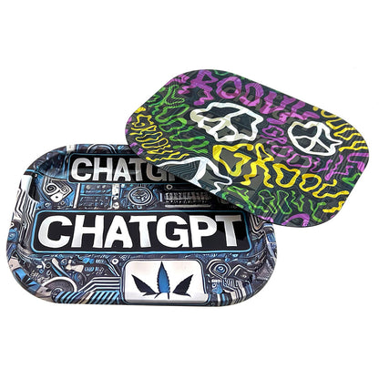 Hipster AI Tech & Groovy Peace 3D Cover Rolling Tray AP031