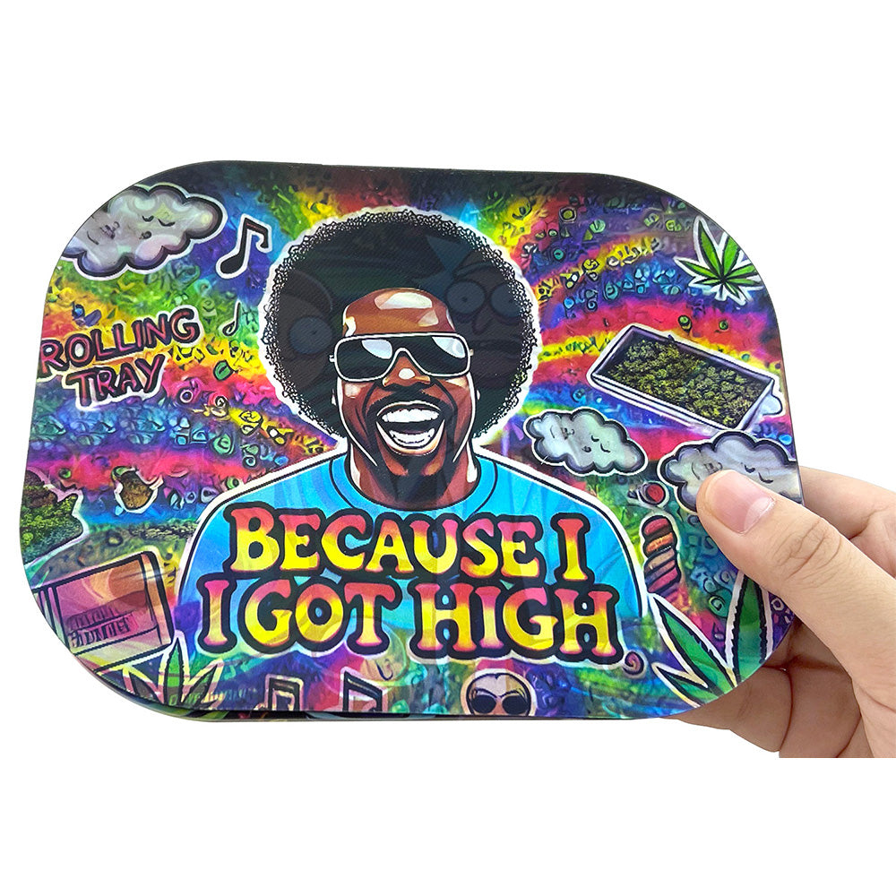 Hipster Stoner &"Because I Got High" 3D Cover Rolling Tray AP032