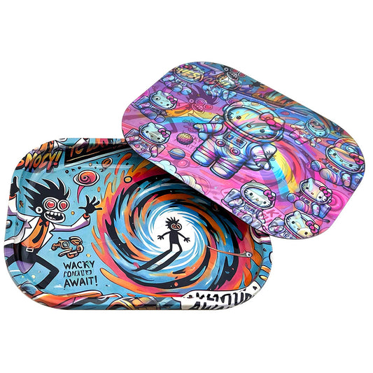 Hispter Intergalactic Adventure & Space Kitty 3D Cover Rolling Tray AP033