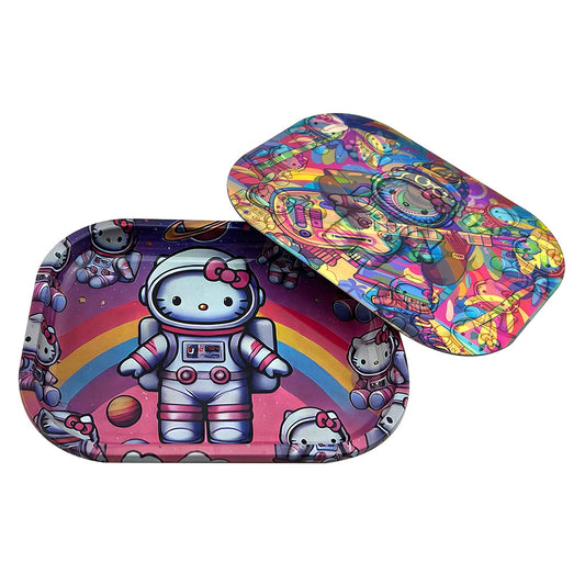 Hipster Space Kitty &RastaVibes 3D Cover Rolling Tray AP034