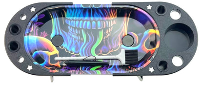 Hipster Flaming Skulls Rolling Console AP045
