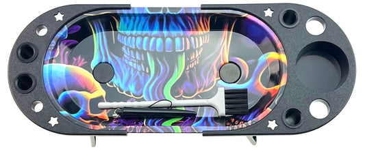 Hipster Flaming Skulls Rolling Console AP045