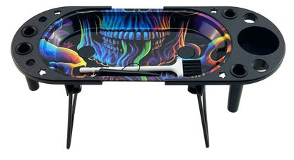 Hipster Flaming Skulls Rolling Console AP045