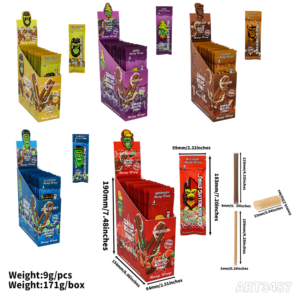 Gorilla Rolling Stars Hemp Wraps ART3487 - Smoke Tech One LLC