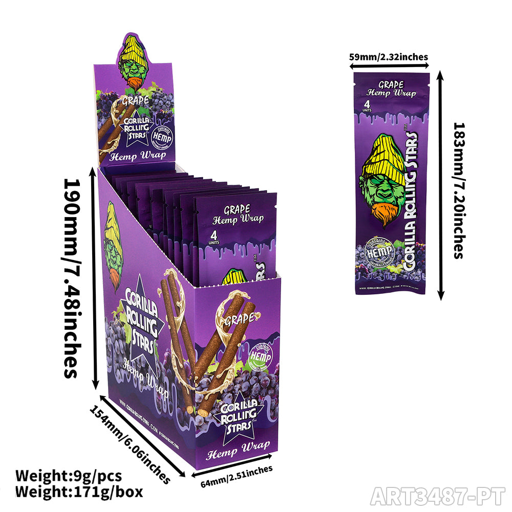 Gorilla Rolling Stars Hemp Wraps ART3487 - Smoke Tech One LLC