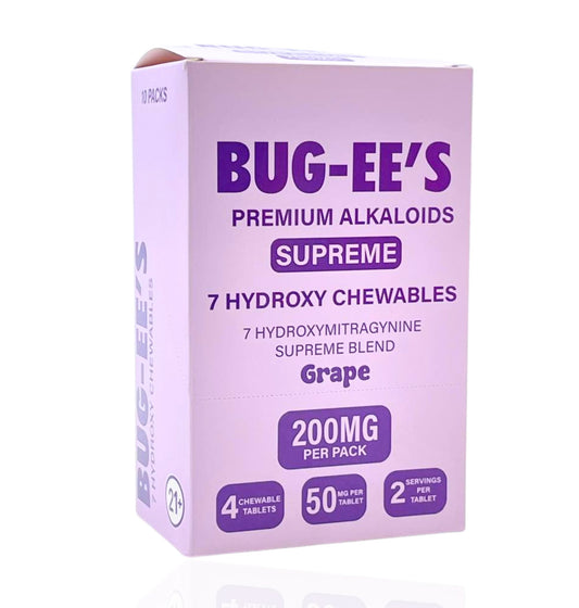 BUG-EE's Supreme 7-OH Hydroxy Alkaloid Kratom Tablets - Grape