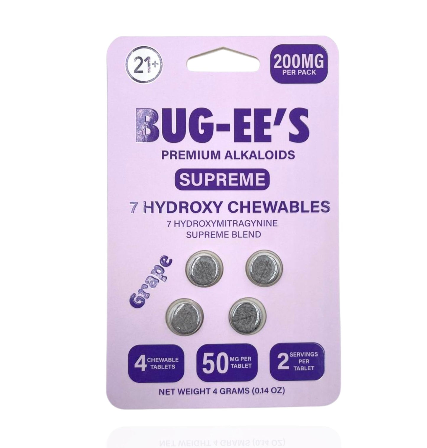 BUG-EE's Supreme 7-OH Hydroxy Alkaloid Kratom Tablets - Grape