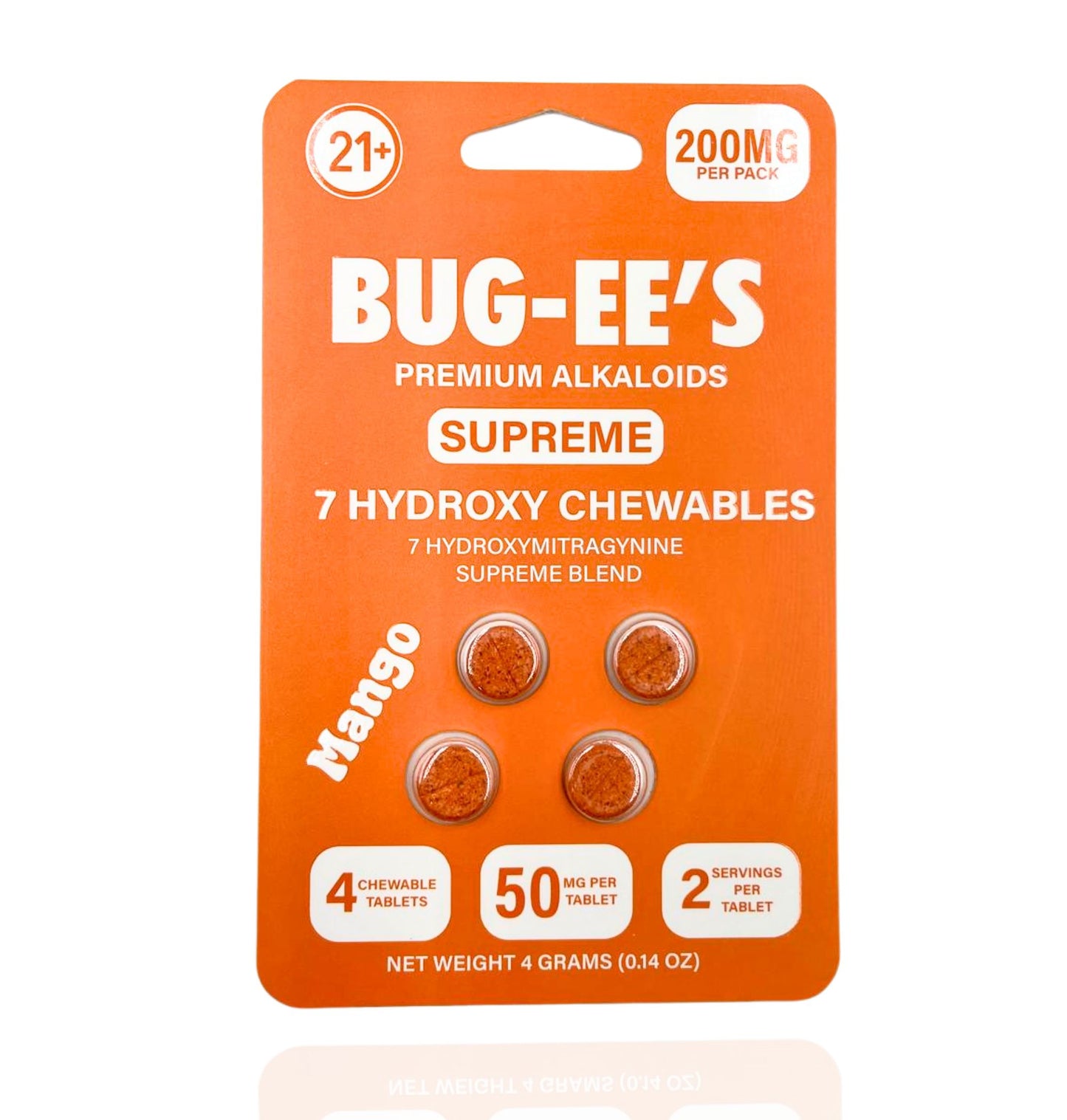 BUG-EE's Supreme 7-OH Hydroxy Alkaloid Kratom Tablets - Mango