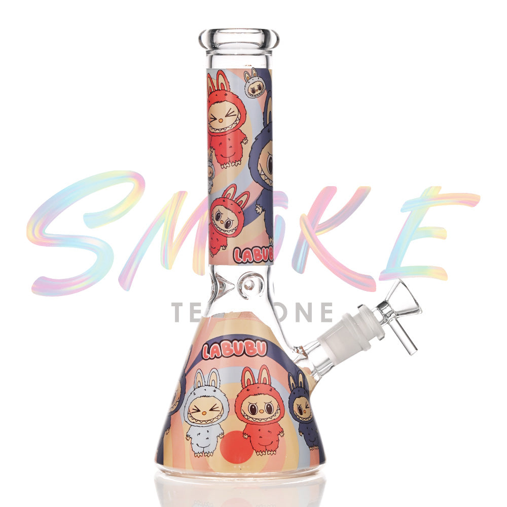 10 Inch Labubu Glow-in-the-Dark Character Glass Water Pipe CH002 - Smoke Tech One LLC