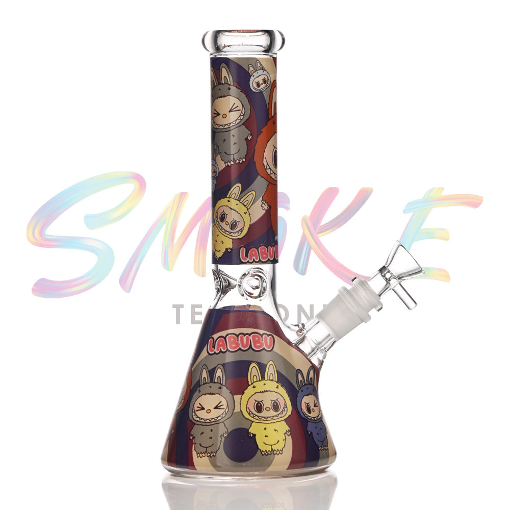 10 Inch Labubu Glow-in-the-Dark Character Glass Water Pipe CH002 - Smoke Tech One LLC
