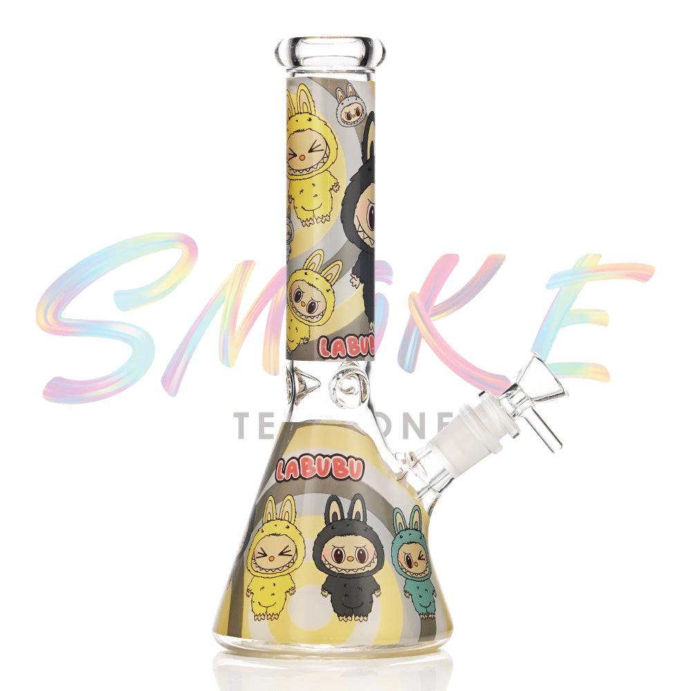 10 Inch Labubu Glow-in-the-Dark Character Glass Water Pipe CH002 - Smoke Tech One LLC