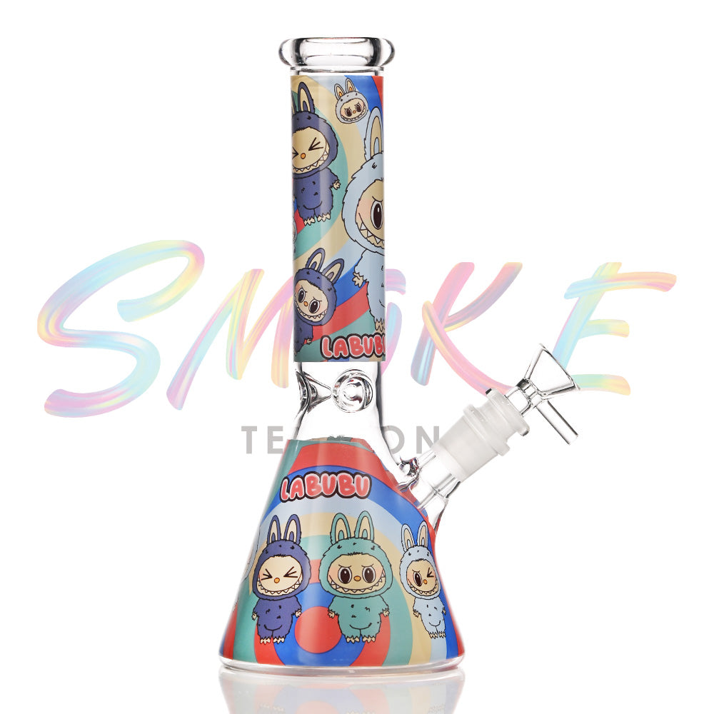 10 Inch Labubu Glow-in-the-Dark Character Glass Water Pipe CH002 - Smoke Tech One LLC