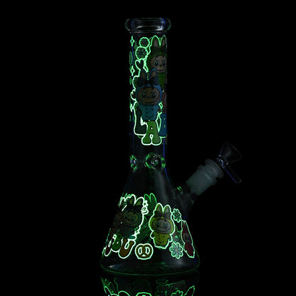10 Inch Glow-in-the-Dark Character Glass Water Pipe CH004