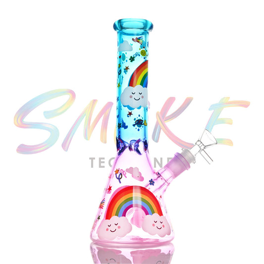 10 Inch Rainbow Dreams Beaker Glass Water Pipe CH014 - Smoke Tech One LLC