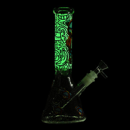 10 inch Night Blaze Glow Beaker Bong CH017 - Smoke Tech One LLC
