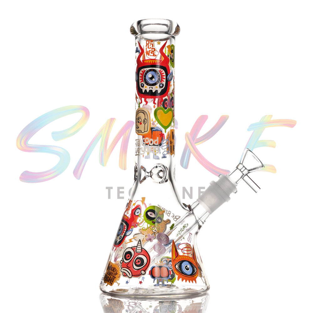 10 inch Psychedelic Splash Beaker Bong CH018 - Smoke Tech One LLC