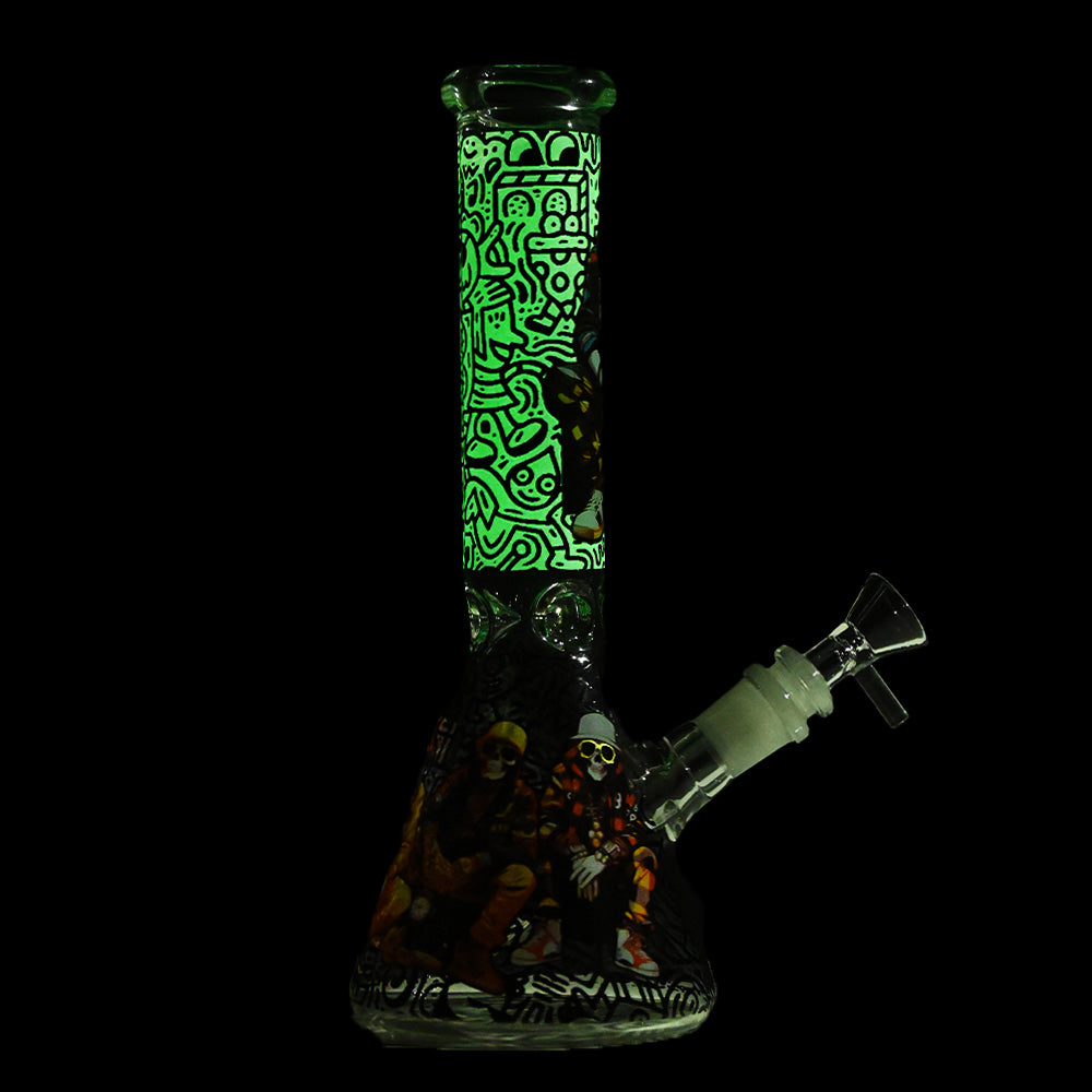10 inch Inferno Glow Beaker Bong CH022 - Smoke Tech One LLC