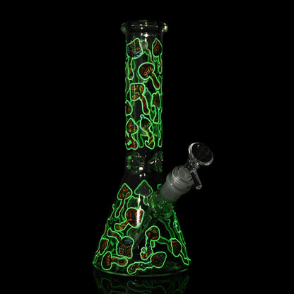 10 inch Glow Pop Art Beaker Bong CH024 - Smoke Tech One LLC