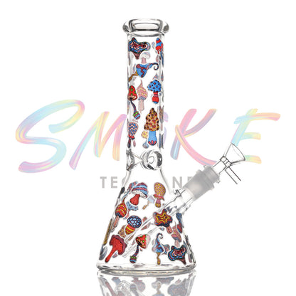10 inch Glow Pop Art Beaker Bong CH024 - Smoke Tech One LLC