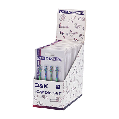 Iridescent Engraved Dabber DK3078-2 - Smoke Tech One LLC