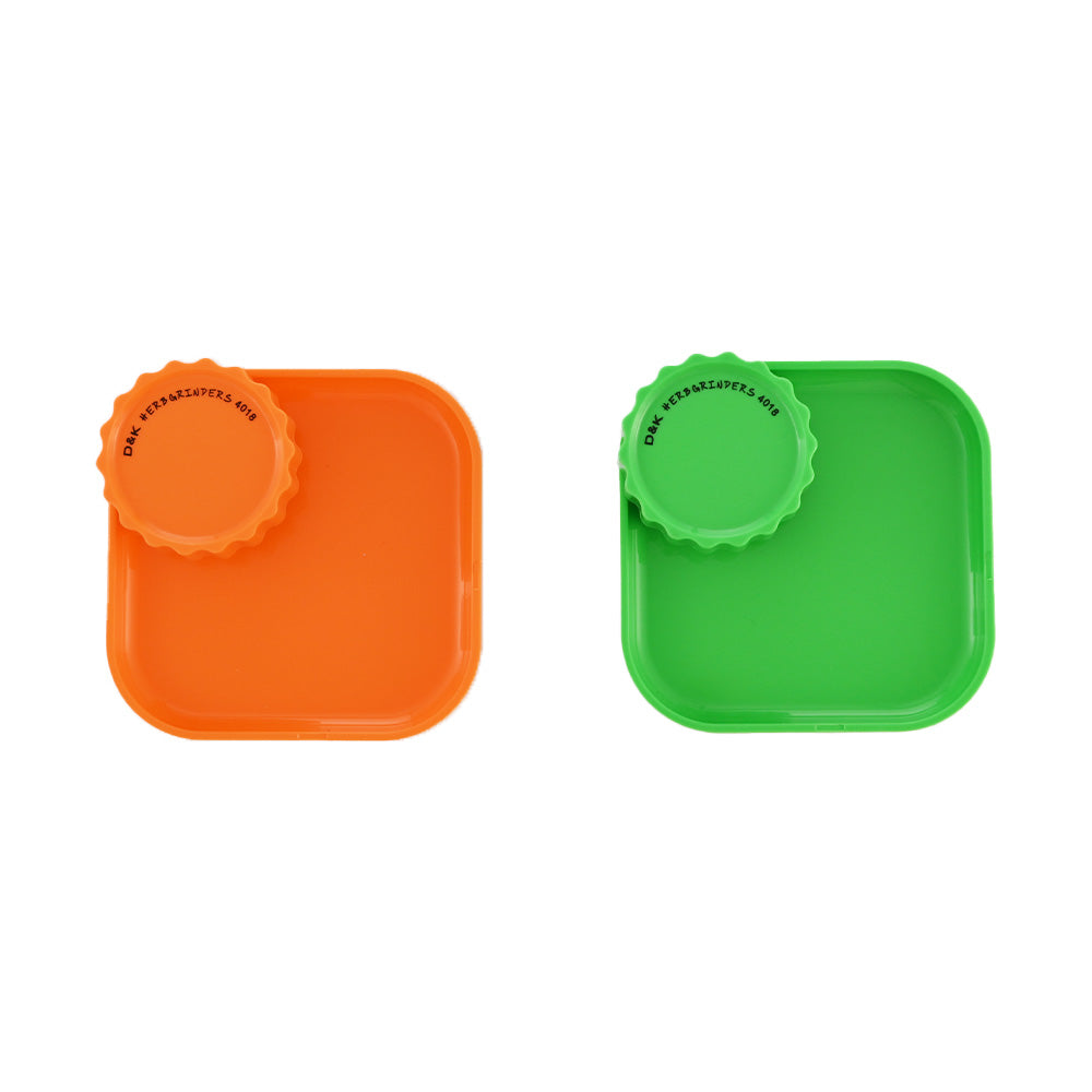 2-in-1 Plastic Herb Grinder & Rolling Tray DK4018C