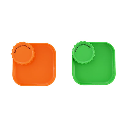 2-in-1 Plastic Herb Grinder & Rolling Tray DK4018C