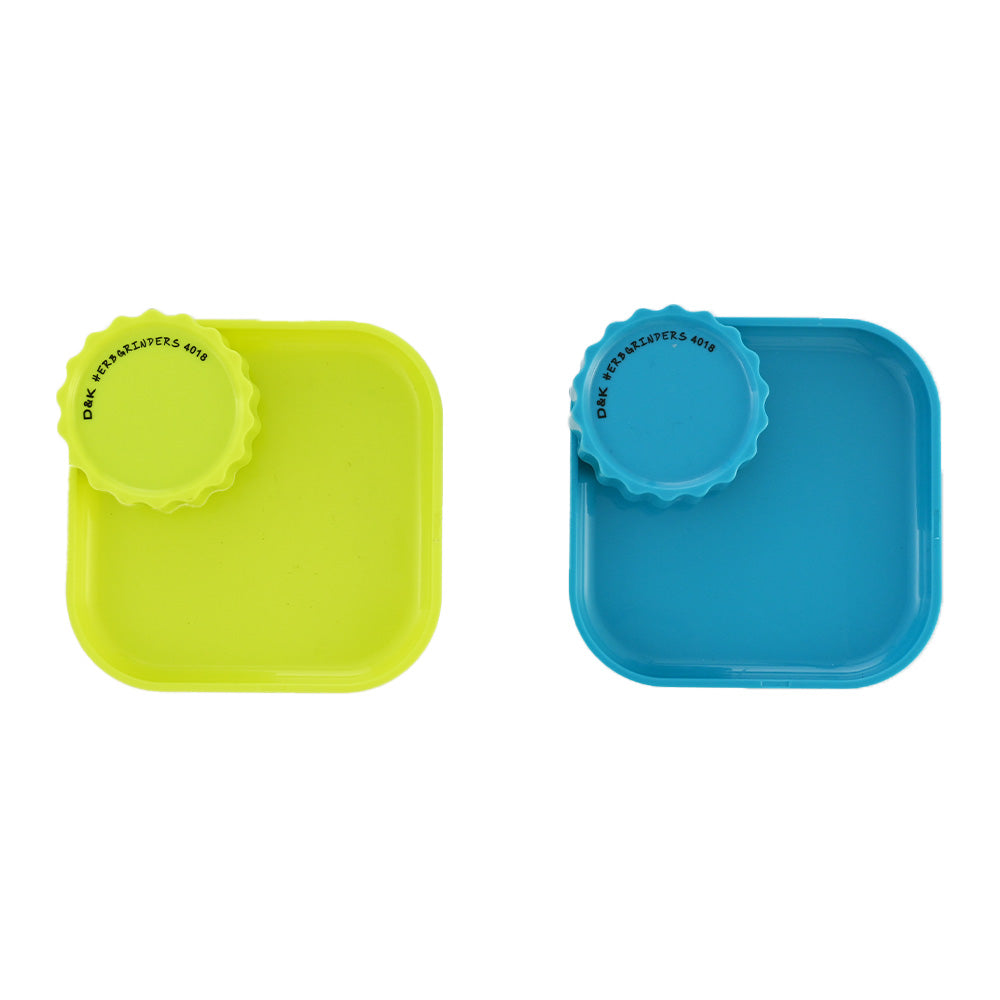 2-in-1 Plastic Herb Grinder & Rolling Tray DK4018C