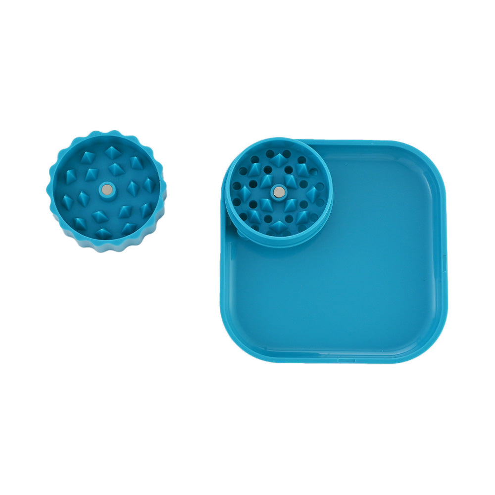 2-in-1 Plastic Herb Grinder & Rolling Tray DK4018C
