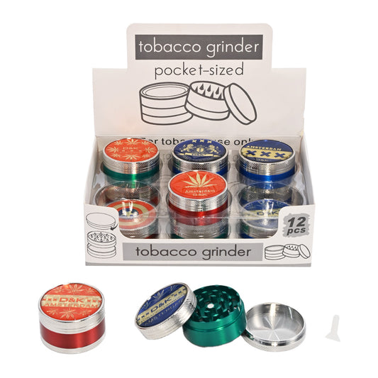 DK Amsterdam 3-Piece Metal Herb Grinder DK5030A-3