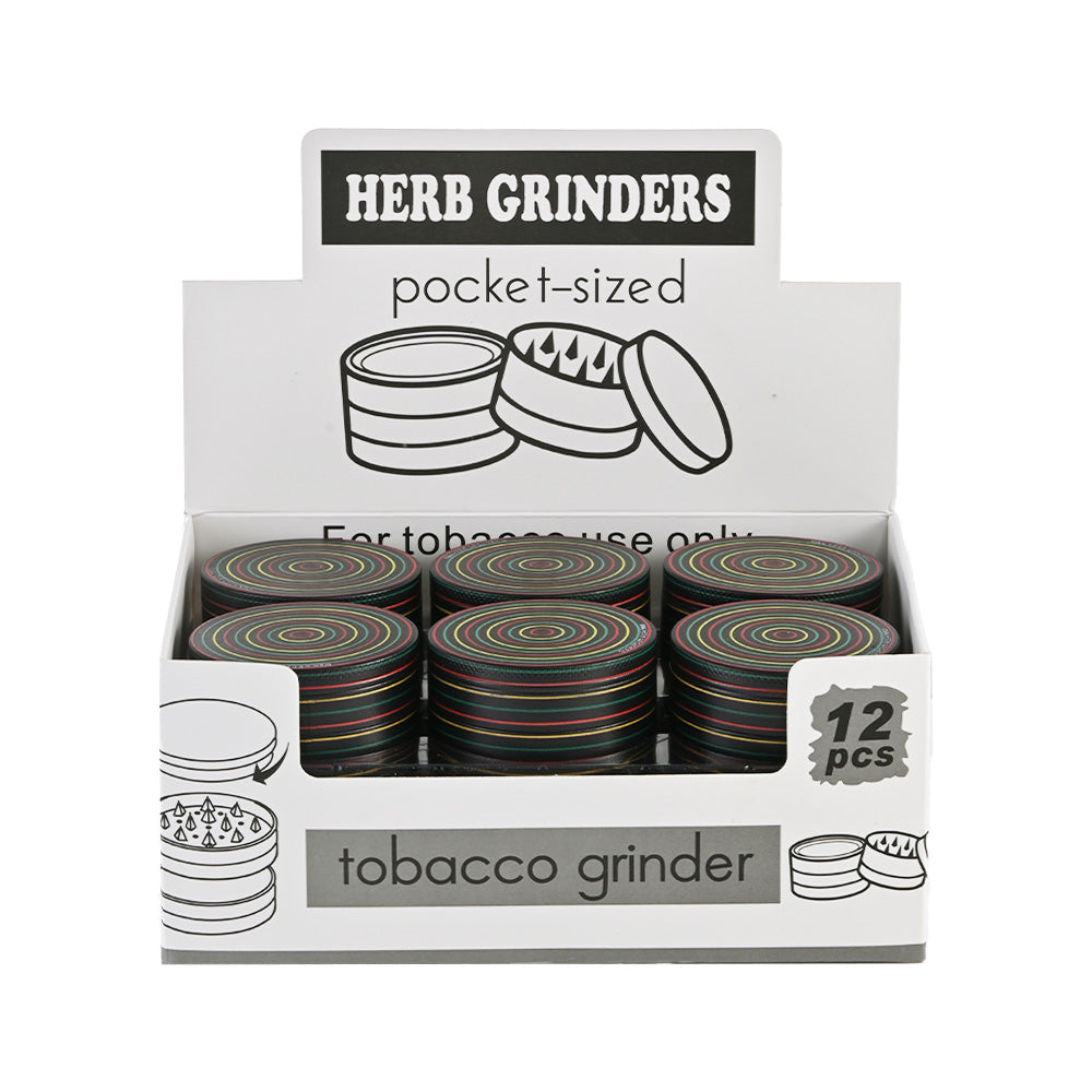 Rasta Stripe Zinc Herb Grinder DK5130BA-4