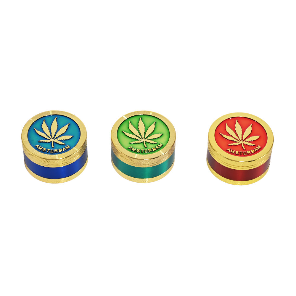 Gold Leaf Design Metal Herb Grinder DK5790-3