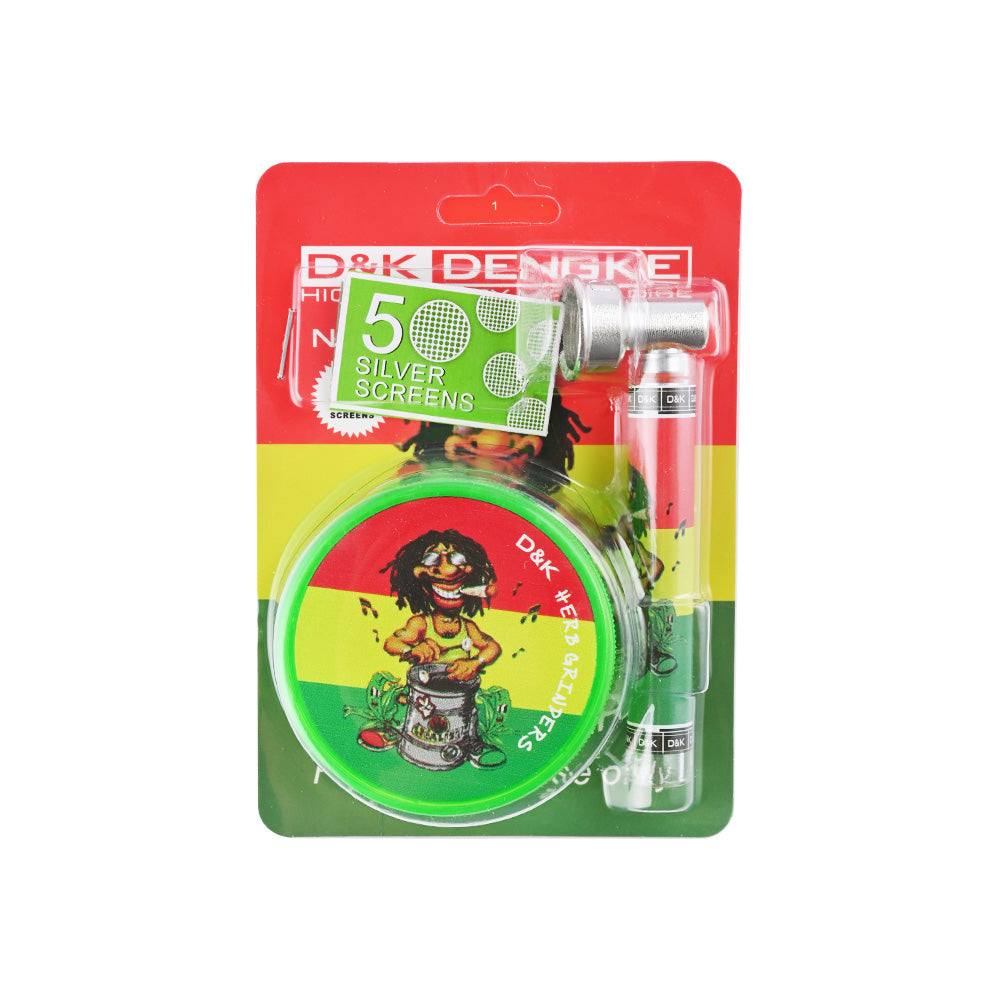Stylish herb grinder with a Rasta leaf DK7049A