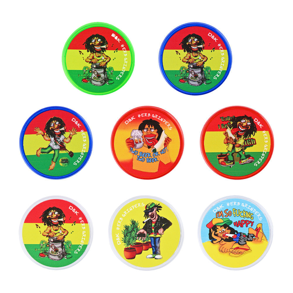 Stylish herb grinder with a Rasta leaf DK7049A