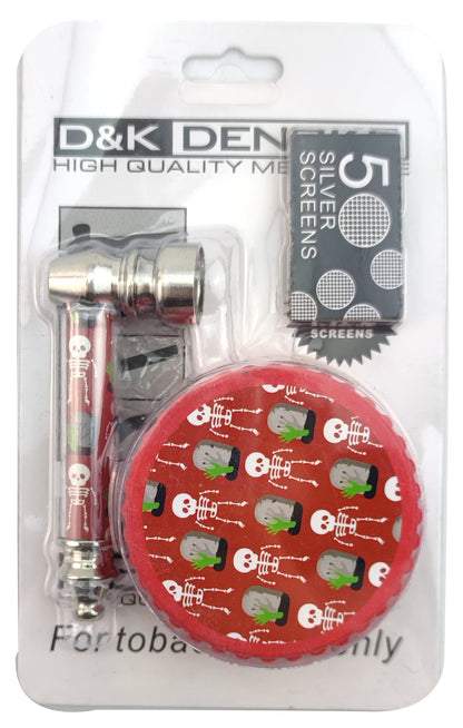 D&K 2-in-1 Metal Pipe & Herb Grinder DK7107C
