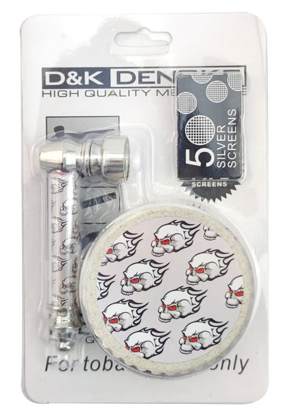 D&K 2-in-1 Metal Pipe & Herb Grinder DK7107C