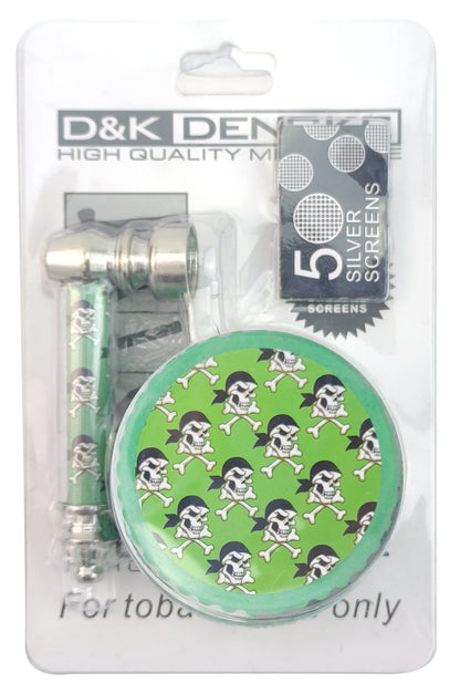 D&K 2-in-1 Metal Pipe & Herb Grinder DK7107C
