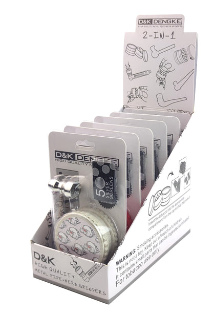 D&K 2-in-1 Metal Pipe & Herb Grinder DK7107C