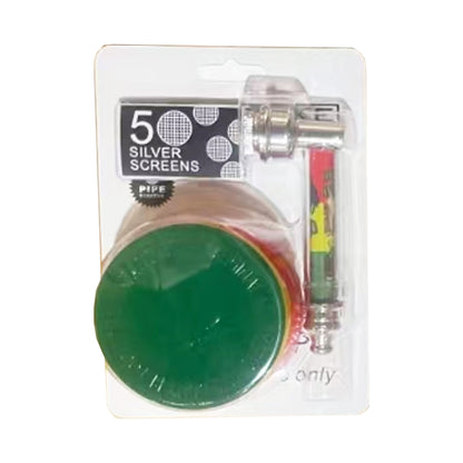 2-in-1 Rasta Grinder & Pipe Set DK7107E