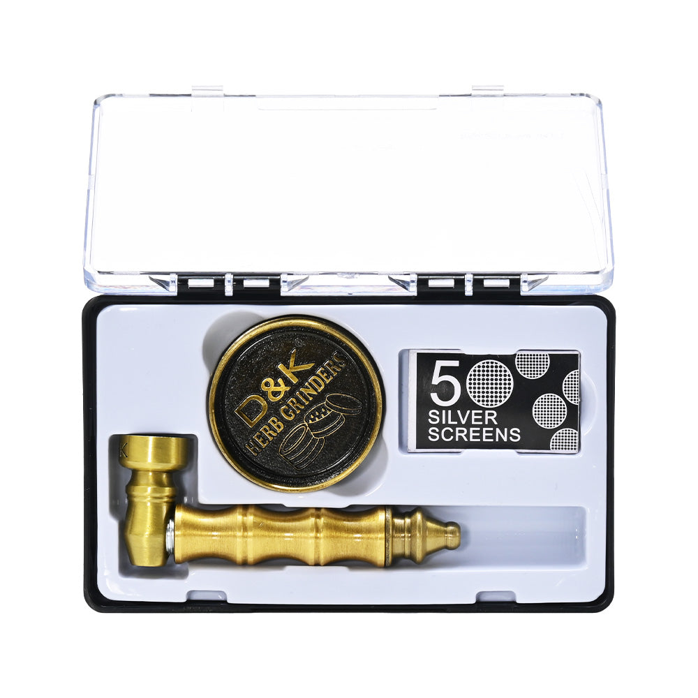 Classic Gold Pipe & Grinder Set DK7156
