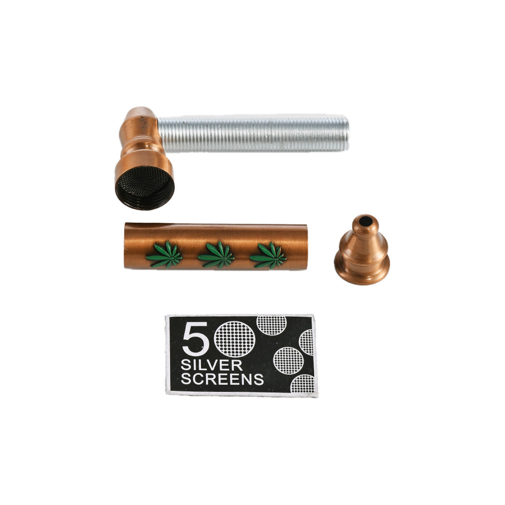 Leaflet Metal Smoking Pipe DK8159G - Smoke Tech One LLC