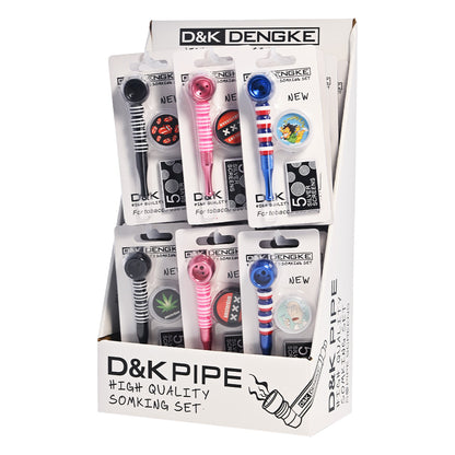 D&K Striped Tornado Metal Pipe & Grinder DK8622A - Smoke Tech One LLC