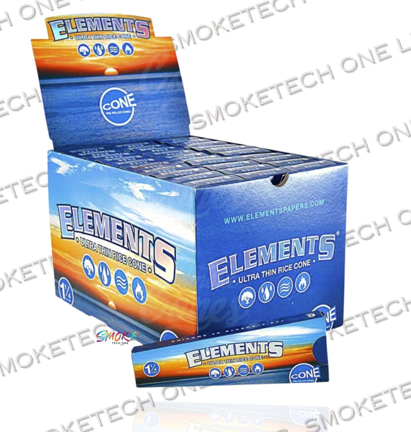 Elements 1 1/4 Cones - 6 Pack - Smoke Tech One LLC