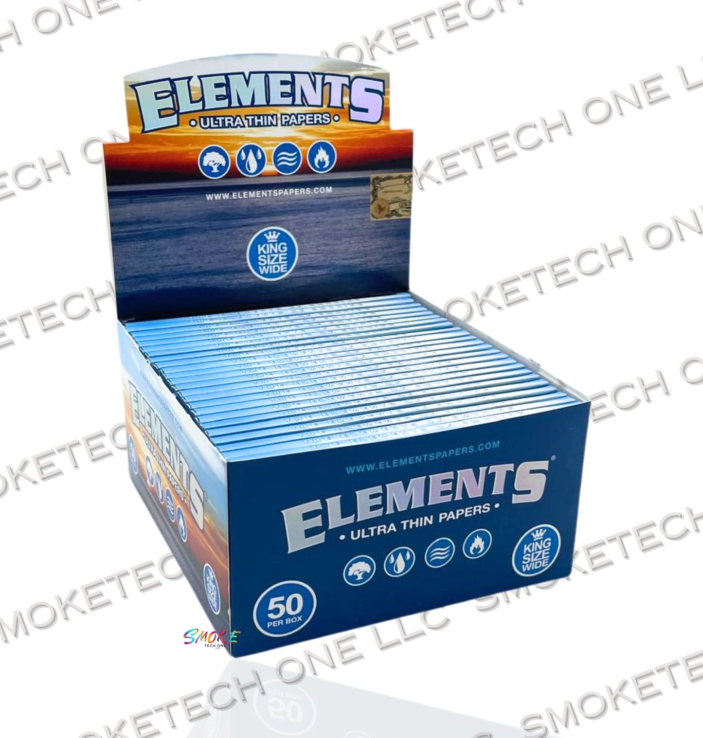 Elements Rolling Paper (Ultra Thin) King Size Wide - Smoke Tech One LLC