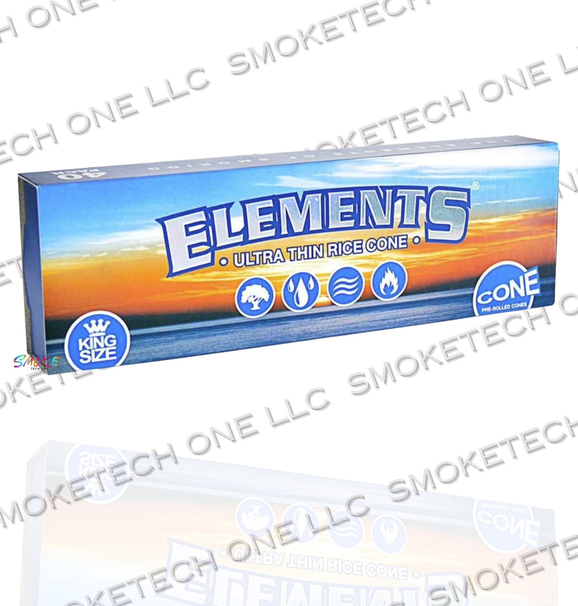 Elements King Size Ultra Thin Rice Cones (40 Pack) - Smoke Tech One LLC