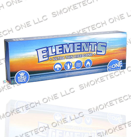 Elements King Size Ultra Thin Rice Cones (40 Pack) - Smoke Tech One LLC