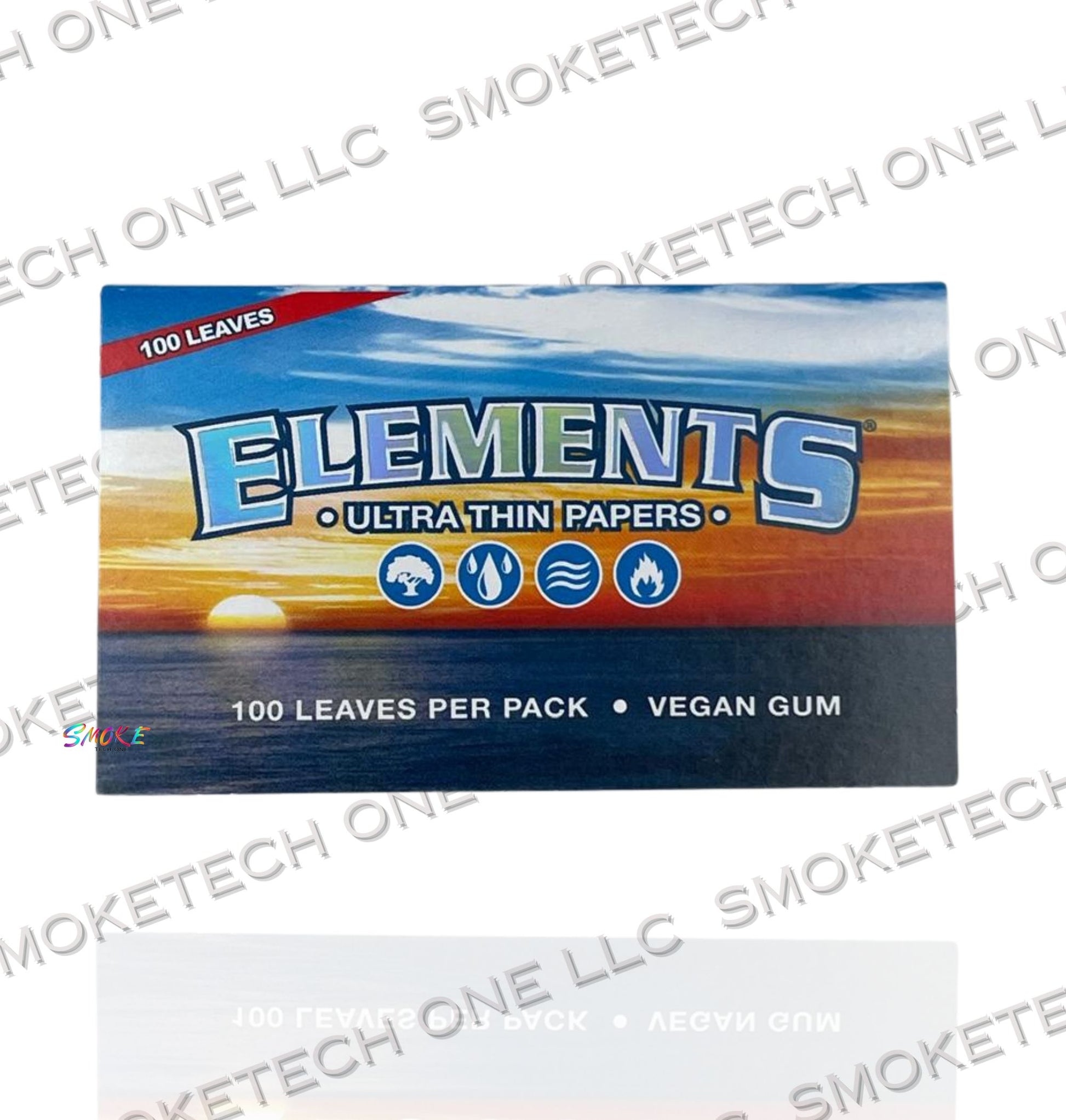 Elements Single Wide Double Pack (100 Leaves) – 25 Booklets Display - Smoke Tech One LLC